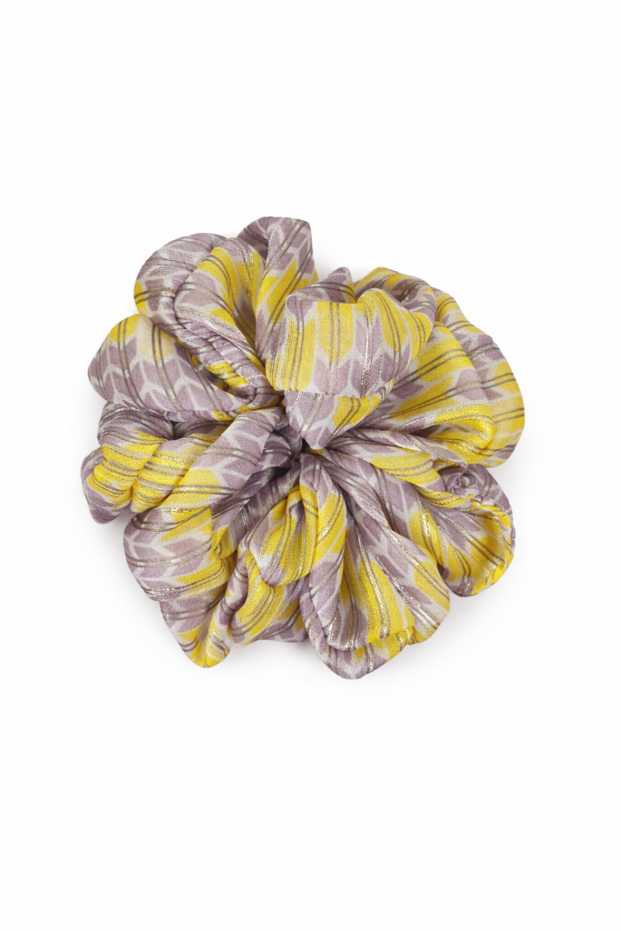 Gumka do włosów jodełka żółto -fioletowa